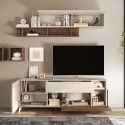 Moderne witte houten TV-meubel met lade en 2 deuren 181x42x67cm Edwin 