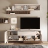 Moderne witte houten TV-meubel met lade en 2 deuren 181x42x67cm Edwin 