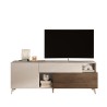 Moderne witte houten TV-meubel met lade en 2 deuren 181x42x67cm Edwin 
