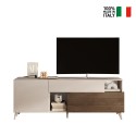 Moderne witte houten TV-meubel met lade en 2 deuren 181x42x67cm Edwin Prijs