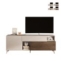 Moderne witte houten TV-meubel met lade en 2 deuren 181x42x67cm Edwin Korting