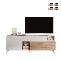 Moderne witte houten TV-meubel met lade en 2 deuren 181x42x67cm Edwin Aanbieding