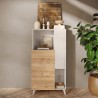 Witte houten keukenkast met 2 planken Jowna 