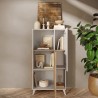 Witte houten keukenkast met 2 planken Jowna 