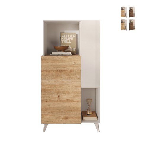 Witte houten keukenkast met 2 planken Jowna Aanbieding