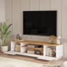 Modern design meubelset met TV kast en salontafel in wit met eikenhout Award Kortingen