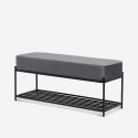 Modern design grijs fluwelen schoenenrek met bank Degas Kortingen
