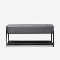 Modern design grijs fluwelen schoenenrek met bank Degas Voorraad