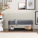 Modern design grijs fluwelen schoenenrek met bank Degas Aanbod