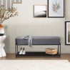 Modern design grijs fluwelen schoenenrek met bank Degas Aanbod