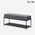 Modern design grijs fluwelen schoenenrek met bank Degas Aanbieding