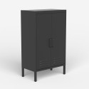 Zwart metalen kast met 2 deuren in industrieel design 65x36x105 cm Colima Verkoop