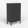 Zwart metalen kast met 2 deuren in industrieel design 65x36x105 cm Colima Verkoop