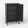 Zwart metalen kast met 2 deuren in industrieel design 65x36x105 cm Colima Korting