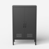 Zwart metalen kast met 2 deuren in industrieel design 65x36x105 cm Colima Aanbod