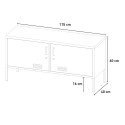 Zwart metalen TV-meubel in industriële stijl met 2 deuren 115x40x60 cm Tronador Kortingen