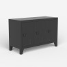 Zwart metalen dressoir TV-kast in industriële stijl met 3 deuren Yasur Verkoop