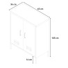 Zwart metalen kast met 2 deuren in industrieel design 65x36x105 cm Colima Kortingen