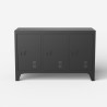 Zwart metalen dressoir TV-kast in industriële stijl met 3 deuren Yasur Aanbod