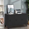 Zwart metalen dressoir TV-kast in industriële stijl met 3 deuren Yasur Aanbieding