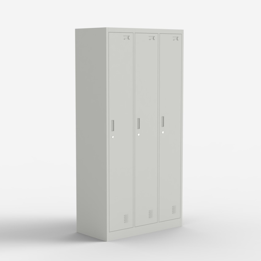 Lockerkast van metaal met 3 deuren en slot Laki Aanbieding