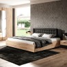 Frans tweepersoonsbed met opbergruimte 140x200 cm in zwart en eikenhout Seuvard Verkoop