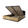 Tweepersoons opbergbed king size 180x200 cm van hout en kunstleren hoofdbord Bartley Aanbod
