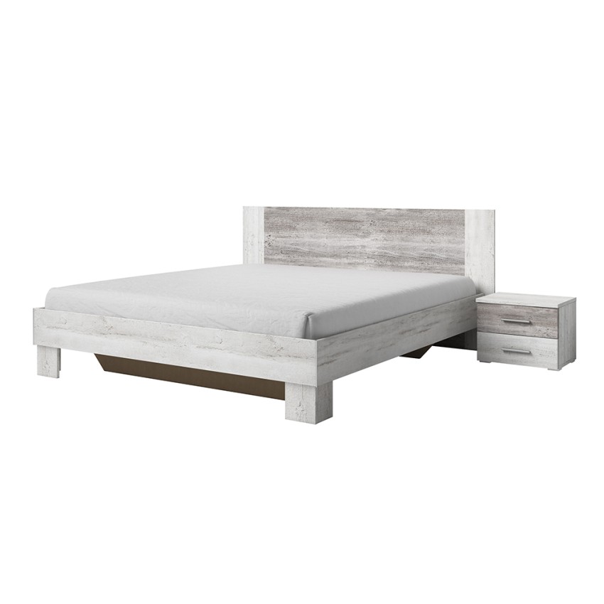 Tweepersoonsbed 160x200 cm wit hout met 2 nachtkastjes en lattenbodem Indra Aanbieding Tweepersoonsbed 160x200 cm wit hout met 2 nachtkastjes en lattenbodem Indra Aanbieding