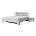 Tweepersoonsbed 160x200 cm wit hout met 2 nachtkastjes en lattenbodem Indra Aanbieding