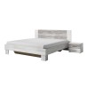 Tweepersoonsbed 160x200 cm wit hout met 2 nachtkastjes en lattenbodem Indra Aanbieding
