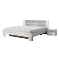 Tweepersoonsbed 180x200 cm met lattenbodem en 2 nachtkastjes wit hout Mosnay Aanbieding