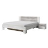 Tweepersoonsbed 180x200 cm met lattenbodem en 2 nachtkastjes wit hout Mosnay Aanbieding