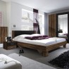 Tweepersoonsbed 160x200 cm met 2 nachtkastjes en lattenbodem in zwart en eiken Kivel Verkoop
