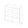 Kledingkast met 2 schuifdeuren in wit en eikenhout met spiegel 180x61x210 cm Elaisa Catalogus