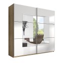Kledingkast met schuifdeuren en spiegel 221x61x210 cm Vilriour Aanbieding
