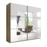 Kledingkast met schuifdeuren en spiegel 221x61x210 cm Vilriour Aanbieding
