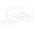 Tweepersoonsbed 180x200 cm met opberglade en lattenbodem Raina Kortingen