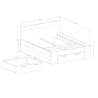 Tweepersoonsbed 180x200 cm met opberglade en lattenbodem Raina Kortingen