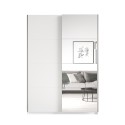 Witte kledingkast met schuifdeuren en spiegel 120x61x210 cm Many Aanbod