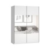 Witte kledingkast met schuifdeuren en spiegel 120x61x210 cm Many Aanbieding