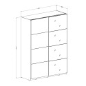 Witte kledingkast met schuifdeuren en spiegel 150x61x210 cm Olette Korting