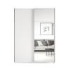 Witte kledingkast met schuifdeuren en spiegel 150x61x210 cm Olette Aanbod