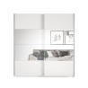 Witte kledingkast met schuifdeuren en spiegel 180x60x210 cm Sidey Aanbod