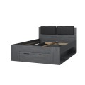 Frans bed 140x200 cm in donker eiken met opberglade Anthe Aanbieding
