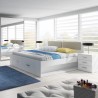 Frans tweepersoons bed 140x200 cm met opbergfunctie licht eikenhout Gany Aanbod