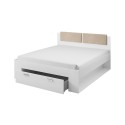 Frans tweepersoons bed 140x200 cm met opbergfunctie licht eikenhout Gany Korting