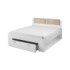 Frans tweepersoons bed 140x200 cm met opbergfunctie licht eikenhout Gany Korting