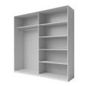 Witte eiken kledingkast met 2 schuifdeuren en spiegel 200x61x210 cm Dailie Aanbod