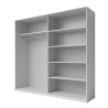 Kledingkast met schuifdeuren en spiegel 220x61x210 cm wit eiken Paine Aanbod