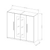 Kledingkast met 4 deuren en spiegel in donker eikenhout 228x57x214 cm Hutton Aanbod